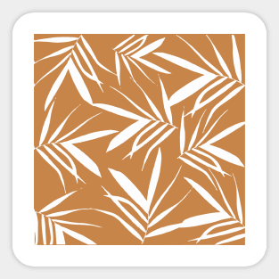 Leaves pattern, leaves, leaf, nature, pattern, digital, illustration, botanical, autumn, fall, xmas, summer, painting, tropical, plant, graphicdesign, classic, minimal, decor, orange, Sticker